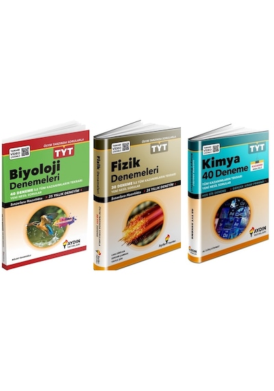 Aydın 2025 Tyt Fizik + Kimya + Biyoloji Deneme Seti 3 Kitap