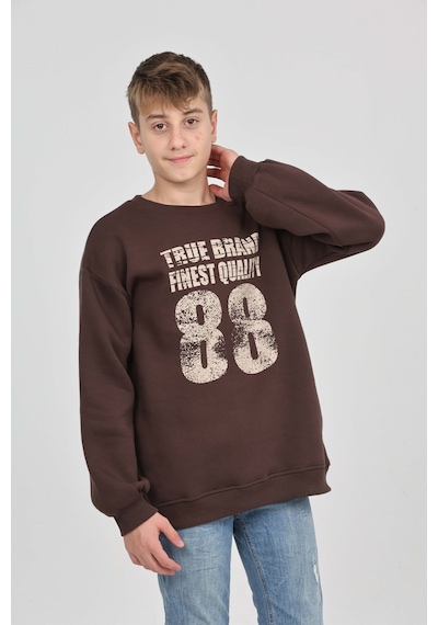 Toontoy Kids Toontoy Erkek Çocuk 88 Baskılı Sweatshirt Kahverengi