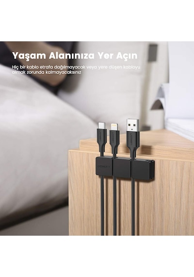 Ugreen 3+1 Kanallı Silikon Kablo Düzenleyici Organizatör, 70585