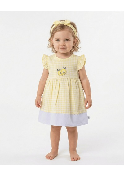 S-Mall Caramell Bebek Elbisesi - Bandanalı - Elb6094 - Lemon - Sarı