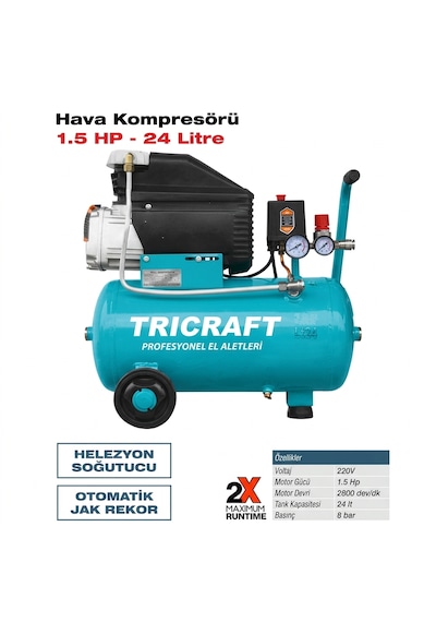 Trıcraft Hava Kompresörü 1,5 Hp 24 Litre 5150