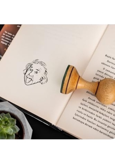 Tasarımlı Esprili Mühür - Ahşap Kitap Mühür - Defter Kaşe