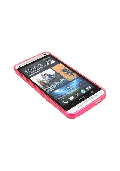 One M7 İle Uyumlu Desenli Silikon Kılıf Pembe