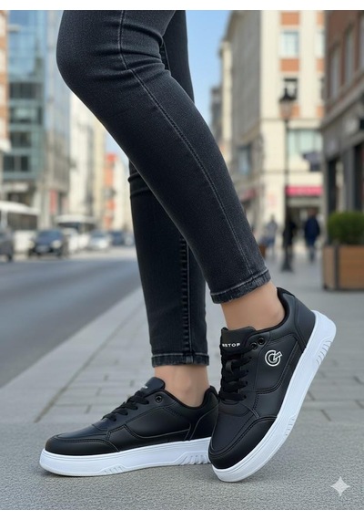 Fort 2081 Best Rahat Hafif Sneaker Ayakkabı Siyah - Beyaz