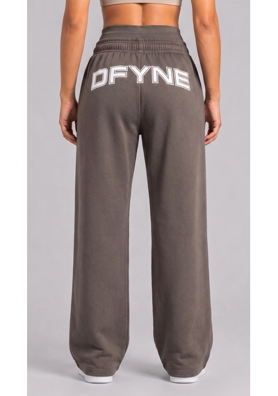 Dfyne Regular Kadın Kahverengi Bol Paça Oversize Eşofman Altı