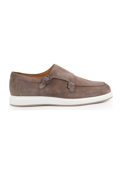Lbr H1010 Hakiki Deri Monkstrap Loafer Erkek Süet Üst, Ortopedik Hafif Eva Taban, Casual Günlük Vizon Lbr H1010 Hakiki Deri Monkstrap Loafer Erkek Süet Üst, Ortopedik Hafif Eva Taban, Casual Günlük Vizon