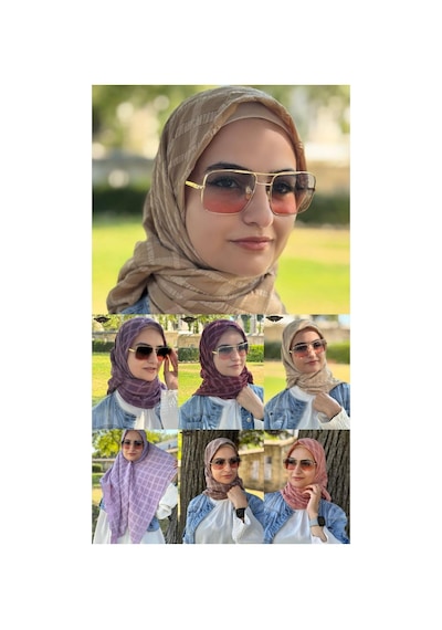 Aldaıyr 7 Adet - Jakarlı Caz Eşarp 120 X120 Pamuk Çok Renklij07-5