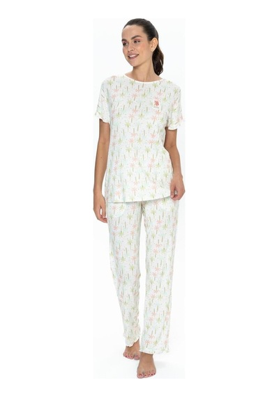 U.S. Polo Assn. U.s. Polo Assn. Kadın Ekru Pijama Takım - 20082-belirtilmemiş-s Çok renkli