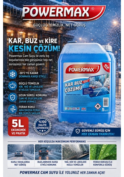 Powermax Kar Buz Solüsyonu 5l Kış Şartlarında Pratik Kullanım Diğer