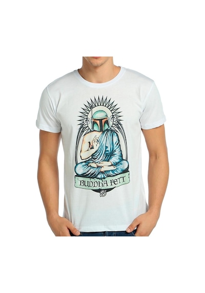 Bant Giyim - Star Wars Mandalorian Boba Fett Beyaz Erkek Tişört