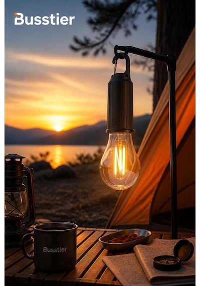 Type C Şarjlı Kamp Lambası Solar Şarj Destekli Taşınabilir Led Kamp Ampulü Sıcak Işık Modlu Askılı Acil Durum Çadır Lambası Outdoor Gece Lambası