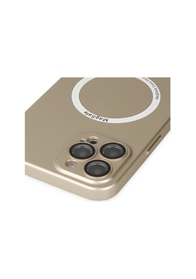 Apple iPhone Uyumlu,  12 Pro Kılıf Jack Magneticsafe Lens Silikon - Gold