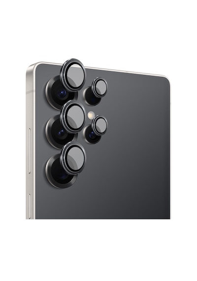 Safeus Safir Temperli Kamera Lens Koruyucu, Samsung Galaxy S25 Ultra İle Uyumlu Siyah