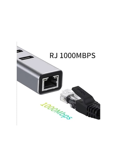 Usb 3.0 Gigabit Ethernet Adaptör + 3 Port Usb 3.0 Hub 4 İn 1 Çoklayıcı 1