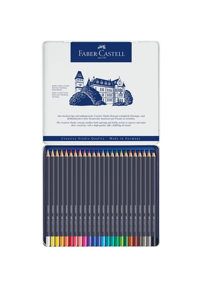 Faber-castell Goldfaber Sulu Boya Kalemi, 24 Renk, Yüksek Pigment, Canlı Renkler, Su İle Çözünebilir, Dayanıklı Uç 124-Pembe