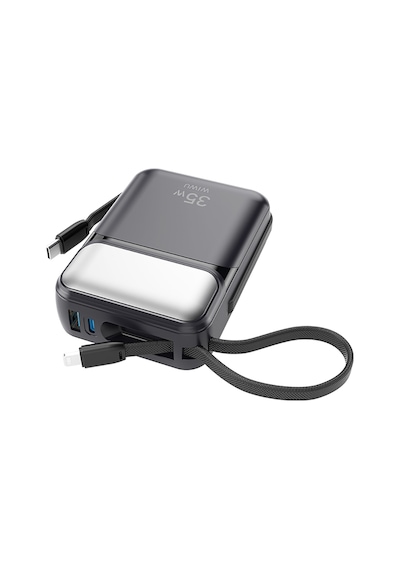 Wiwu Wi-p052 Galaxy Uyumlu Serisi Type-c Lightning Çıkışlı Taşınabilir Powerbank Pd 35w 10000mah Siyah