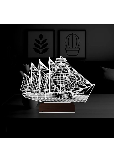 Luvivia Gemi Kaptan 3d Lamba - Masa Gece Lambası Şeffaf