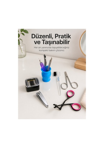 Paslanmaz Çelik Manikür Seti Tırnak Kaş Ve Kişisel Bakım Aletleri Çok Renkli