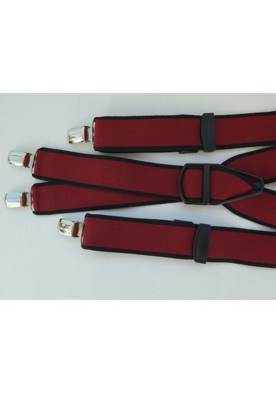 Bordo Pantolon Askısı / Dört Klipsli Bordo
