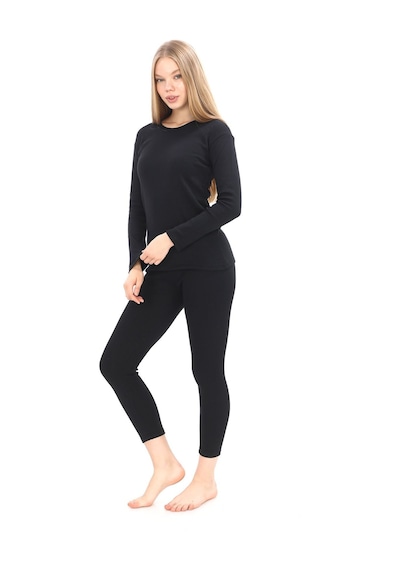Sauna Suit Siyah Unisex Kışlık Termal Içlik, Sıcak Tutan Pamuklu Yakmayan, Termal Takım, Termal Fanila Iclik Siyah