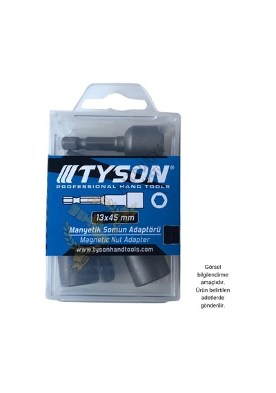 Kupa Tyson Manyetik Somun Sıkma Adaptörü - 13 Mm. - 4.5 Cm. - 5 Adet