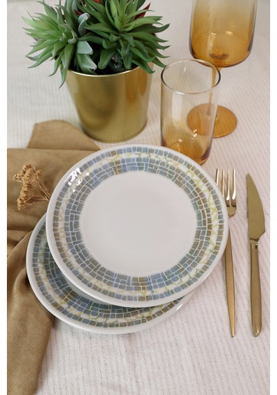 Keramika Professional Mosaica Pergamon Pasta Tabağı 20 Cm 6 Adet 22825 Gri