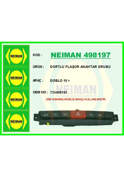 Dortlu Flaşor Anahtar Grubu Doblo Glblseme - 79 10 - Çok Renkli