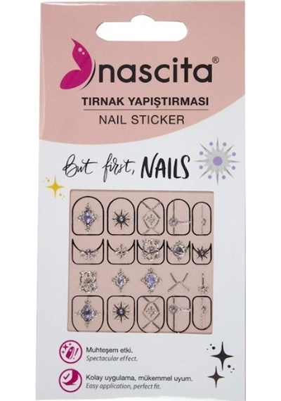Nascita Tırnak Üstü Sticker Gümüş Temalı
