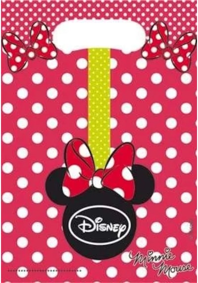 Minnie Mouse Puanlı Hediye Poşeti 6 Adet