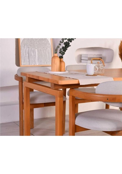 Vow Chair Cheri - Modern Ve Ahşap Masa Sandalye Takımı - 4 Sandalye, 1 Masa - Krem Medium Genel Vow Chair Cheri - Modern Ve Ahşap Masa Sandalye Takımı - 4 Sandalye, 1 Masa - Krem Medium Genel