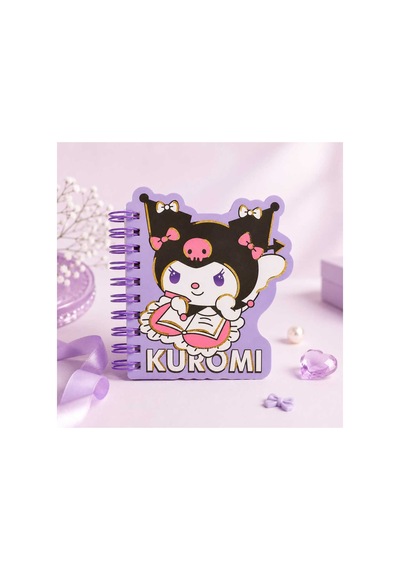 Sanrino Kuromi Spiralli Defter Çizgili Özel Kesim Mor Mini Boy 1 1