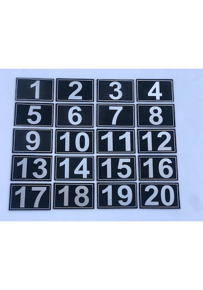Kapı, Dolap,Raf,Posta Kutusu Numarası 3.5X5.5 Cm 1 Den 20 Ye