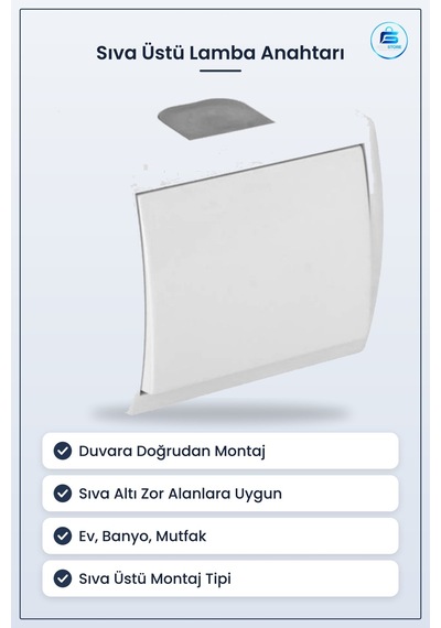 Sıva Üstü Anahtar Lamba Ev Banyo Mutfak Elektrik Tesisat Malzemes
