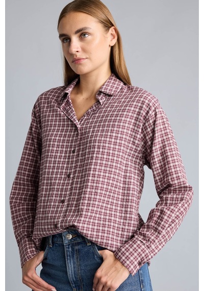 Defacto Regular Fit Klasik Yaka Kareli Flanel Uzun Kollu Gömlek F9082ax26aubr98 Bordo-br98