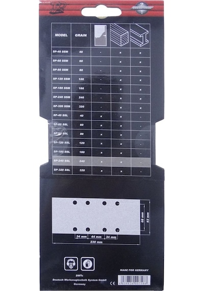 DWT SP-320SSL Dikdörtgen Delikli Zımpara Kağıdı 93 x 230 MM 320 Kum