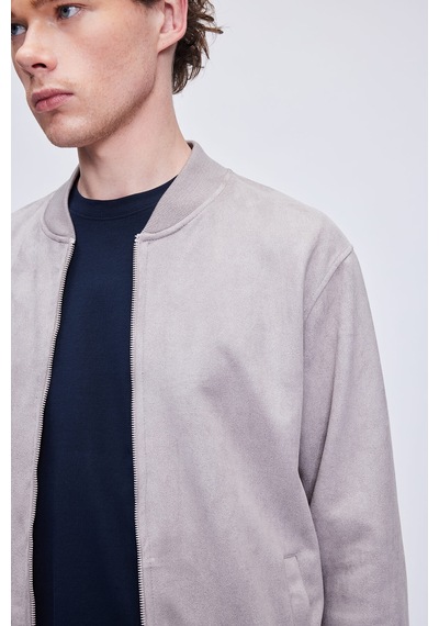 Hatemoğlu Gri Regular Fit Bomber Yaka Mevsimlik Mont 35123023d003 Ag1 Gri