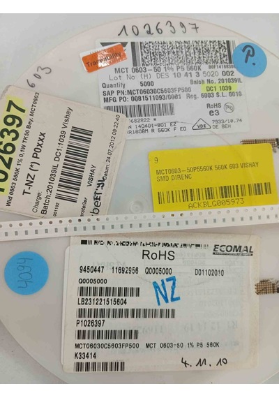 Mct0603-50p5560k 560k 603 Smd Direnç 500 Adet