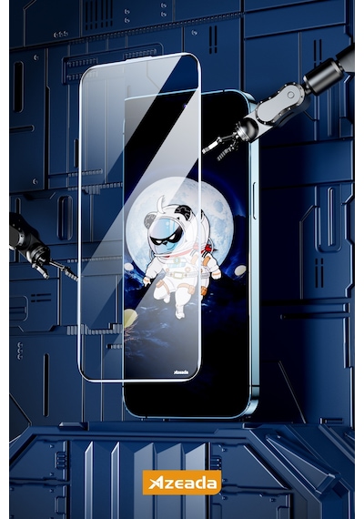 Azeada İphone 12 Pro Max Uyumlu Temperli Cam Ekran Koruyucu Hd, Çizilmez, Metal Kutu