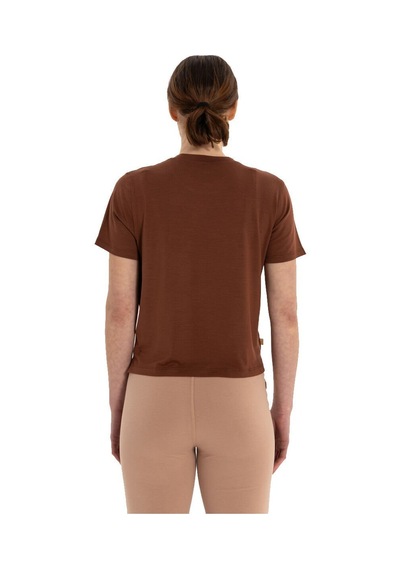 Inguz Modal Bisiklet Yaka Basic Yoga T-shirt Kahverengi