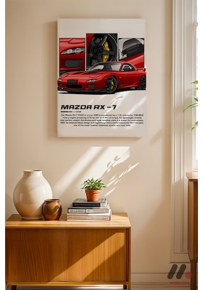 Mazda Rx-7 Jdm Araba Posteri, Çerçevesiz Yüksek Kalite Duvar Afişi - Oto Severlere Özel Hediye
