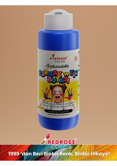 Red Rose Mavi Parmak Boyası 120 ML Yıkanabilir