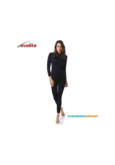 Evolite Thermowear Bayan Mor Termal Üst İçlik Siyah