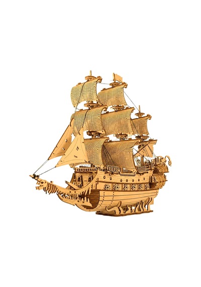 Algwooddesign Ejderha Gemisi Ahşap Maket Seti 823 Parça Dıy 3d Puzzle Yelkenli Gemi Koleksiyoner Modeli