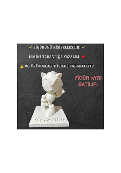 Kişiye Özel İsimli 3d Figür Tabanlığı Kişiselleştirilebilir İsme Özel Figür Standı
