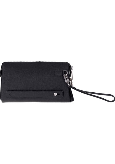 Unbranded Forte Wrist Ash Smoke Unisex Kilitli Clutch Çanta Siyah - Gri