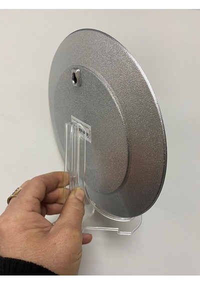 Türk Bayrağı Dekoratif Tabak, Gümüş Rengi Desenli Çerçeve, Kırmızı Ay Yıldız Motifli, 21 Cm, Standlı Genel