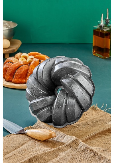 Esra Döküm Granit Kek Kalıbı Gri 26 Cm Siyah
