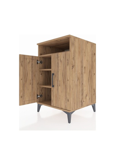 Kronos Komodin 3 Raflı 2 Kapaklı 60x59x96 Çam-çam Çam