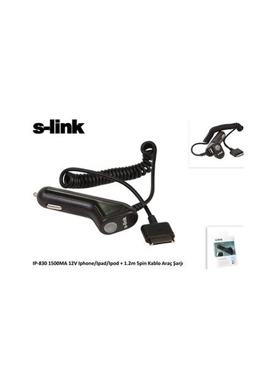 S-link Ip-830 1500ma 12v İpod-iphone-ipad Araç Şarj Cihazı Kdo