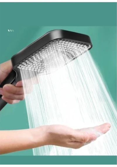 Noozle Siyah Lüks Duş Başlığı Siyah Hortum Ve Mafsal Komple Set Çok renkli